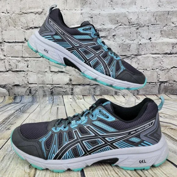 ASICS Gel-Venture 7 Women's 10 Gray Blue Trail Running Shoes Sneakers 1012A652 - Picture 2 of 8